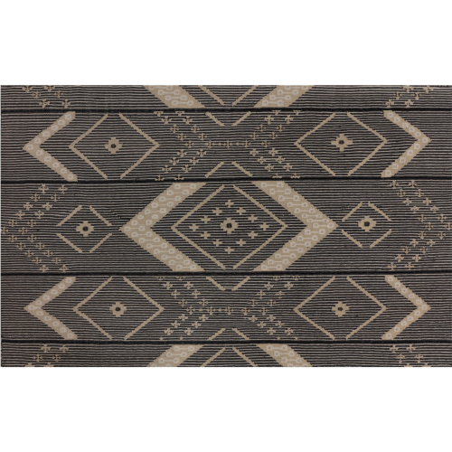 Asana Hand Woven Outdoor Rug in Black & Tan Recycled PET (5 x 8)